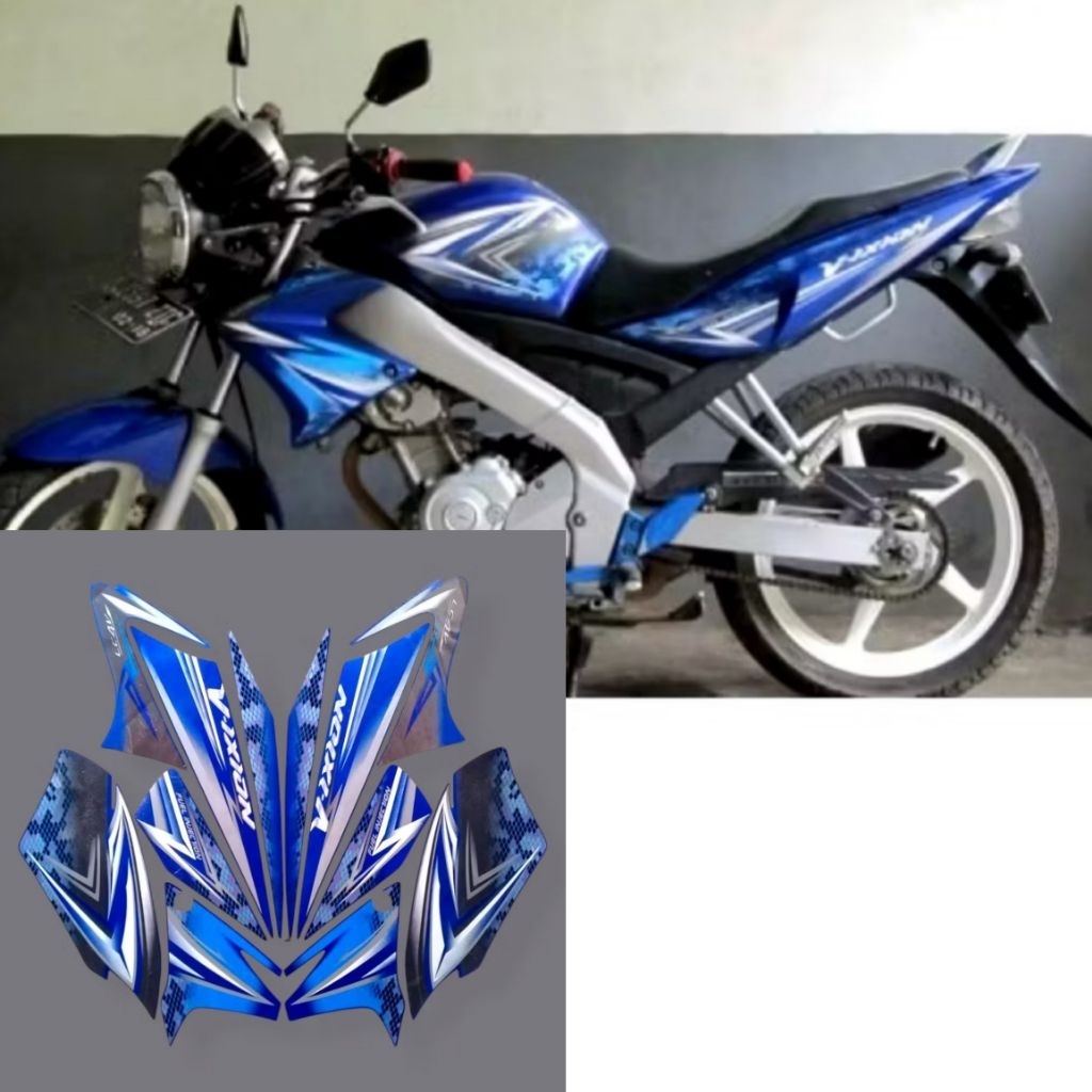 Stiker Striping Lis Body Motor Vixion Old 2008 Biru