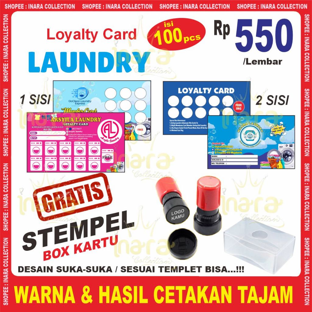 KARTU MEMBER | LOYALTY CARD LAUNDRY | LOYALTY CARD LAUNDRY (100pcs)