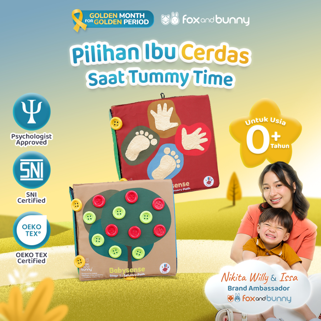 Foxandbunny - Baby Sensory Path Montessori Mainan Edukasi Bayi Saat Tummy Time Sensory Play Baby Sen