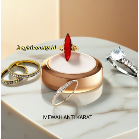BISA COD  - Cincin Titanium Wanita Batu Berlian American Diamond  - Simple Sterling Silver Hias untu