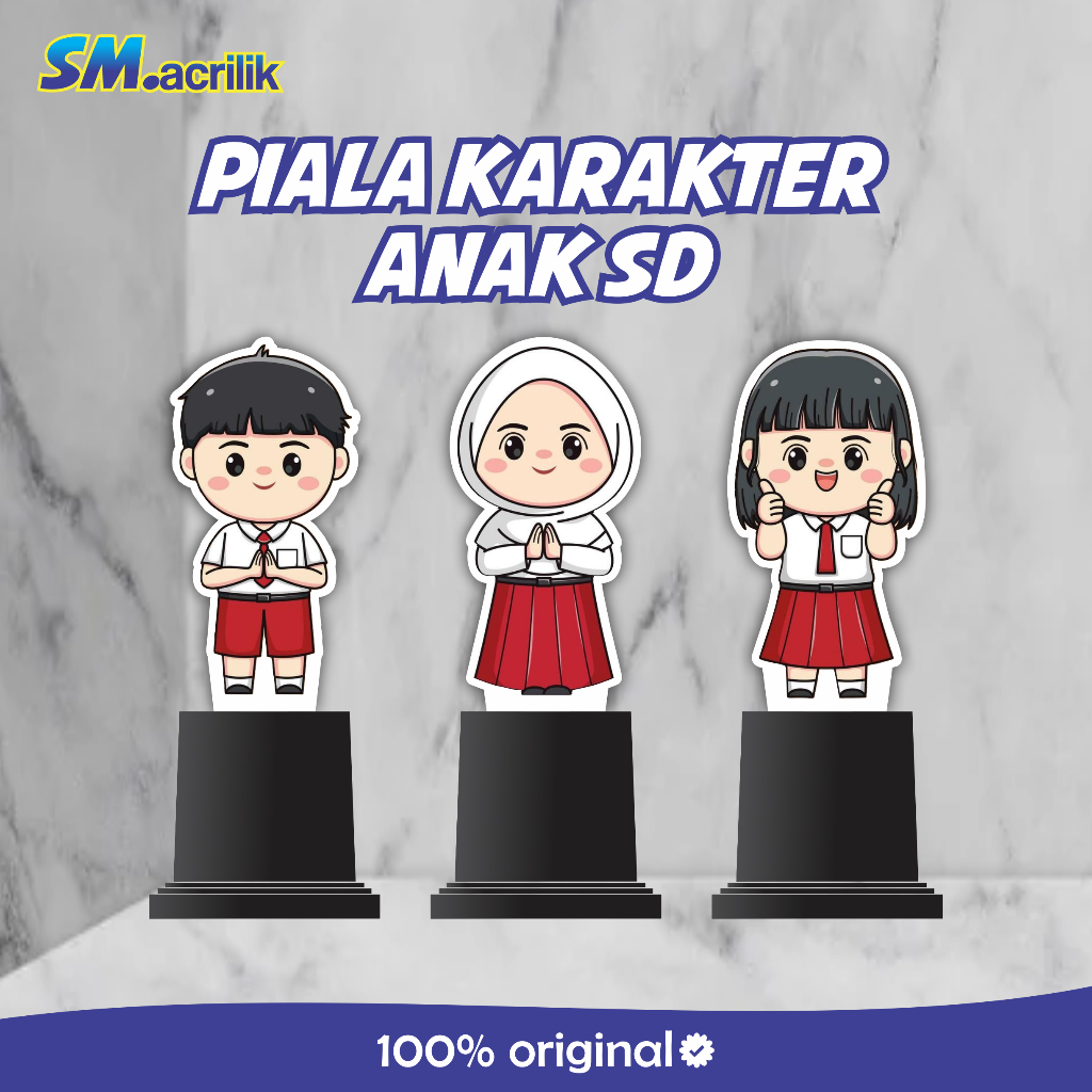 PIALA AKRILIK ANAK SD Model 2 | Piala Akrilik Kelulusan Sekolah - Piala Anak SD