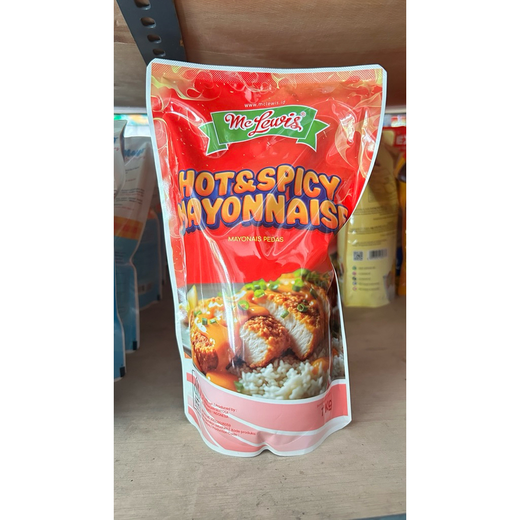 Hot & Spicy Mayonnaise McLewis 1kg - Mayonais Pedas - Mayones - Mayonaise - Mayonaisp