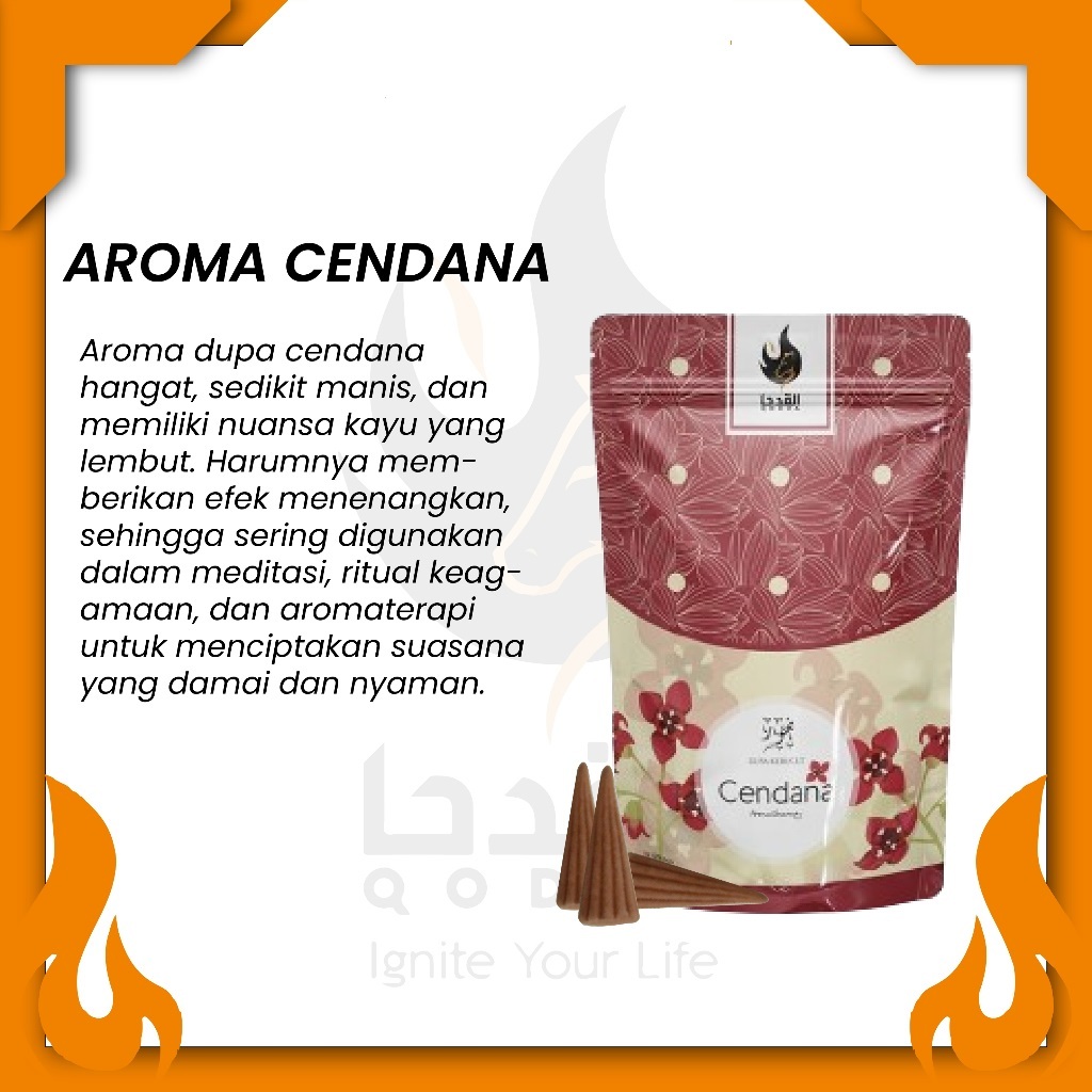 Dupa Kerucut Bukhur Qodha CENDANA Buhur Gaharu Qodha Aromaterapi
