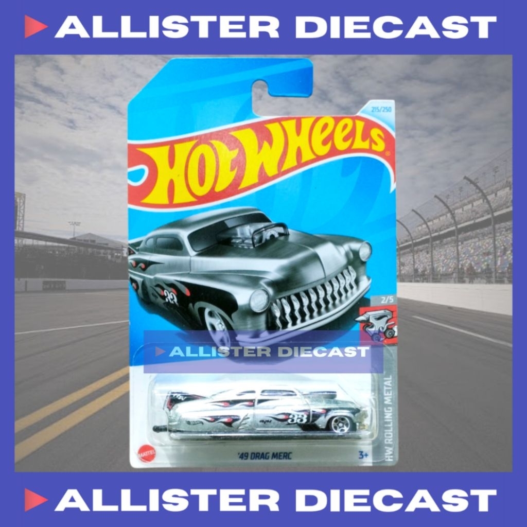 Hot Wheels 49 Drag Merc Chrome Hotwheels Drag Merc Silver HW Rolling Metal Hot Wheels 49 Drag Merc Z