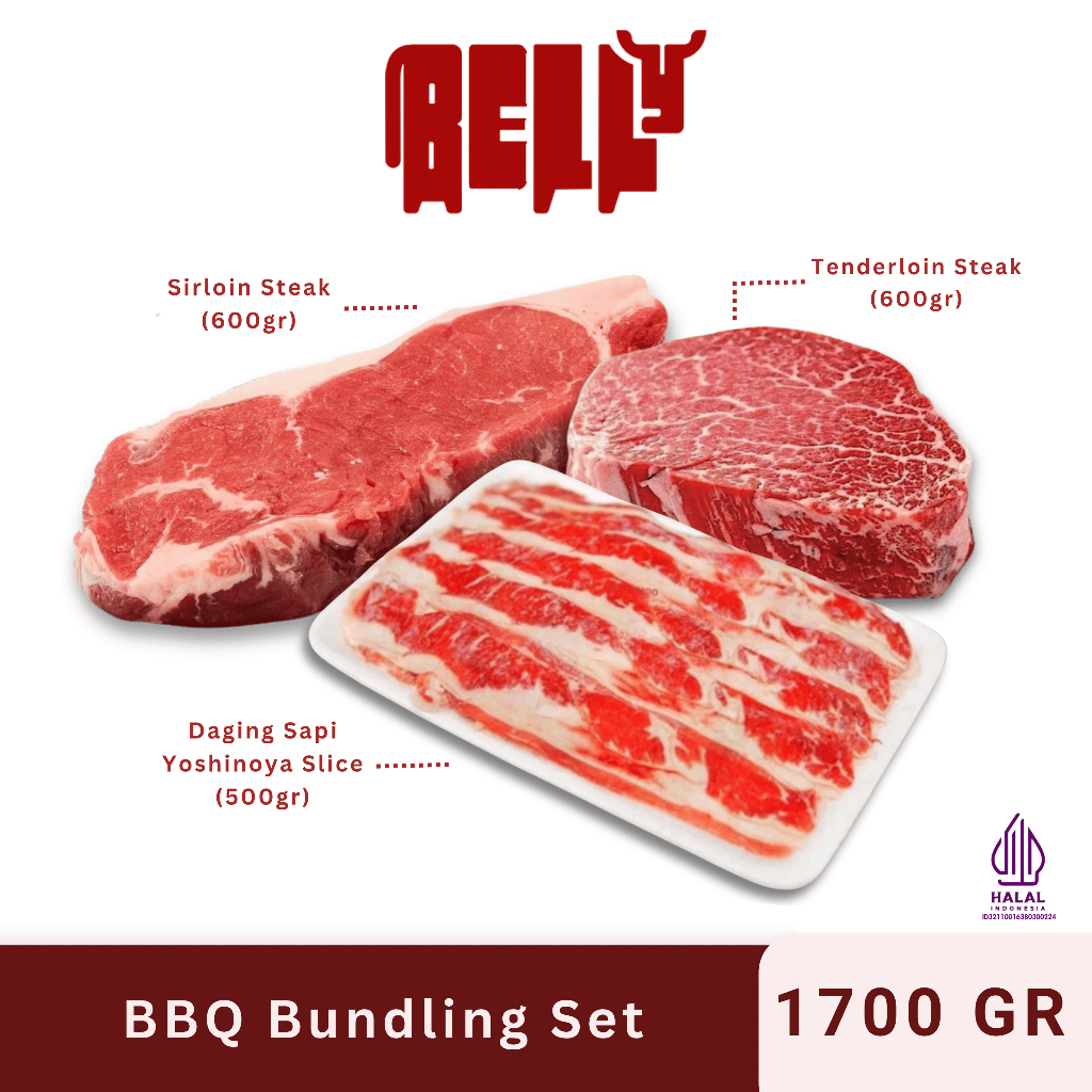 Paket Daging Barbeque - BBQ Bundling Package - Australian Sirloin Steak, Australian Tenderloin Steak