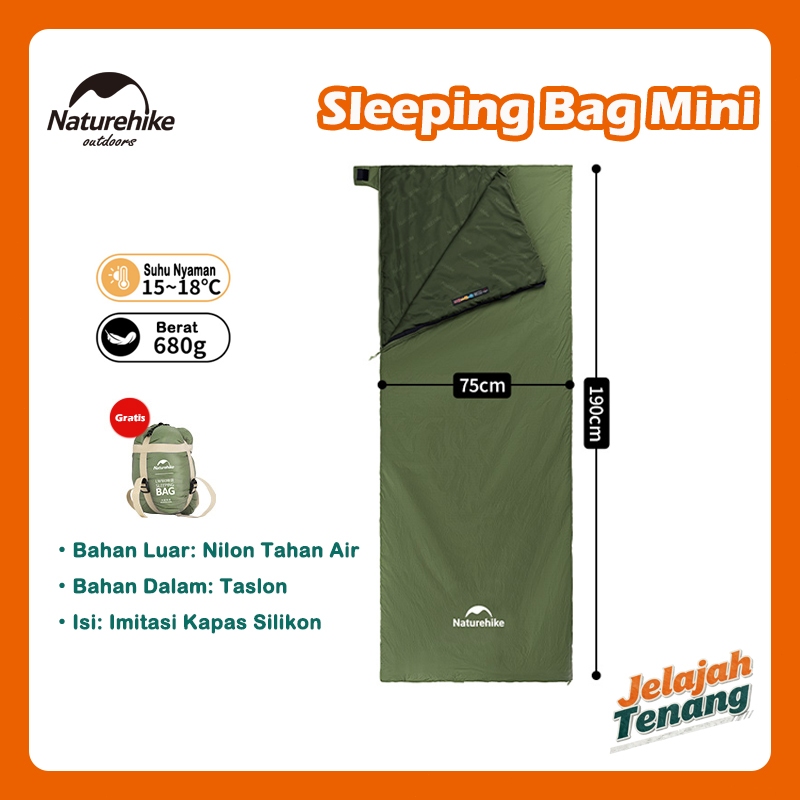 Naturehike Kantong Tidur BAG Sleeping Bag LW180 NH21MSD09 Camping Garansi Autentic 100%