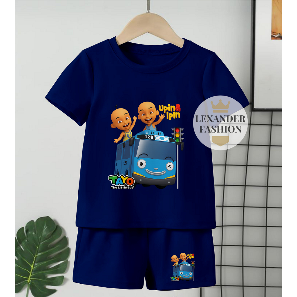 Lexander Fashion Setelan Anak Cowok Cewek Gambar Terbaru Upin Ipin Tayo