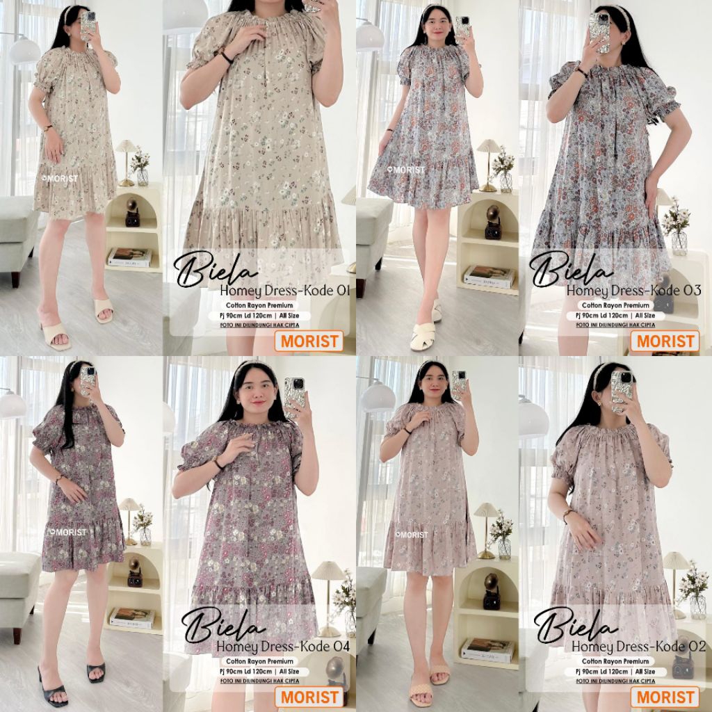 Biela Homedress Gamis Jumbo Allsize Busui Premium Catton Rayon Original Ori Morist Berlabel