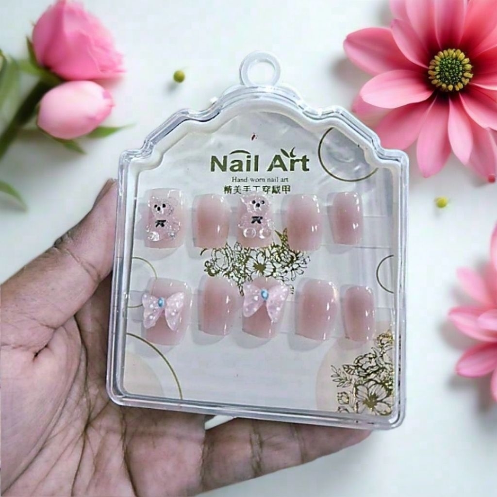 Set kuku palsu /Kuku palsu+lem/kuku palsu/kuku palsu motif lucu