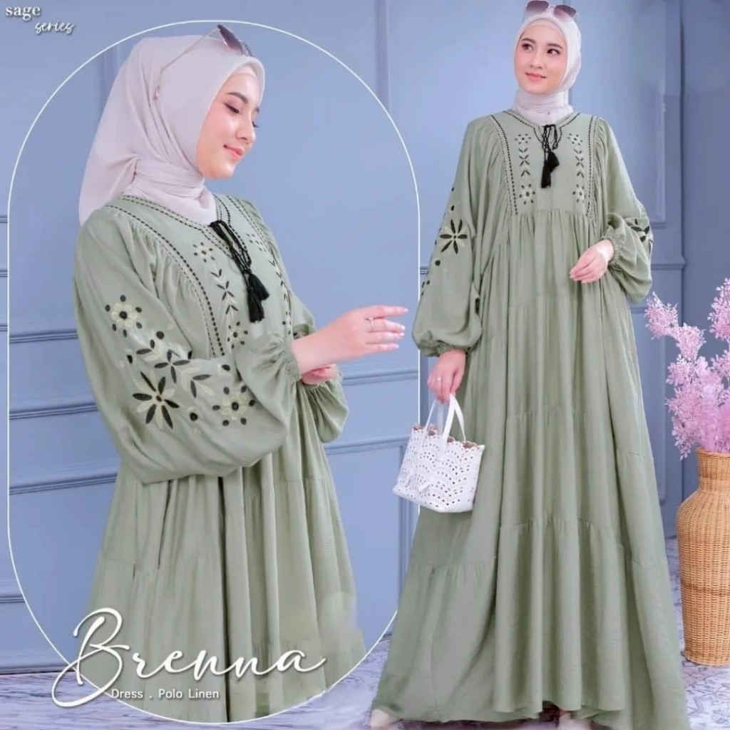 GAMIS CLOTHING. Baju gamis sage series wanita dewasa kekinian premium dress arab mewah dan elegant f