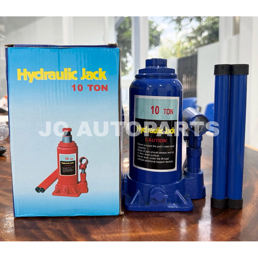 Dongkrak Botol 10 Ton Hydraulic Jack Body Pendek Ulir Biru