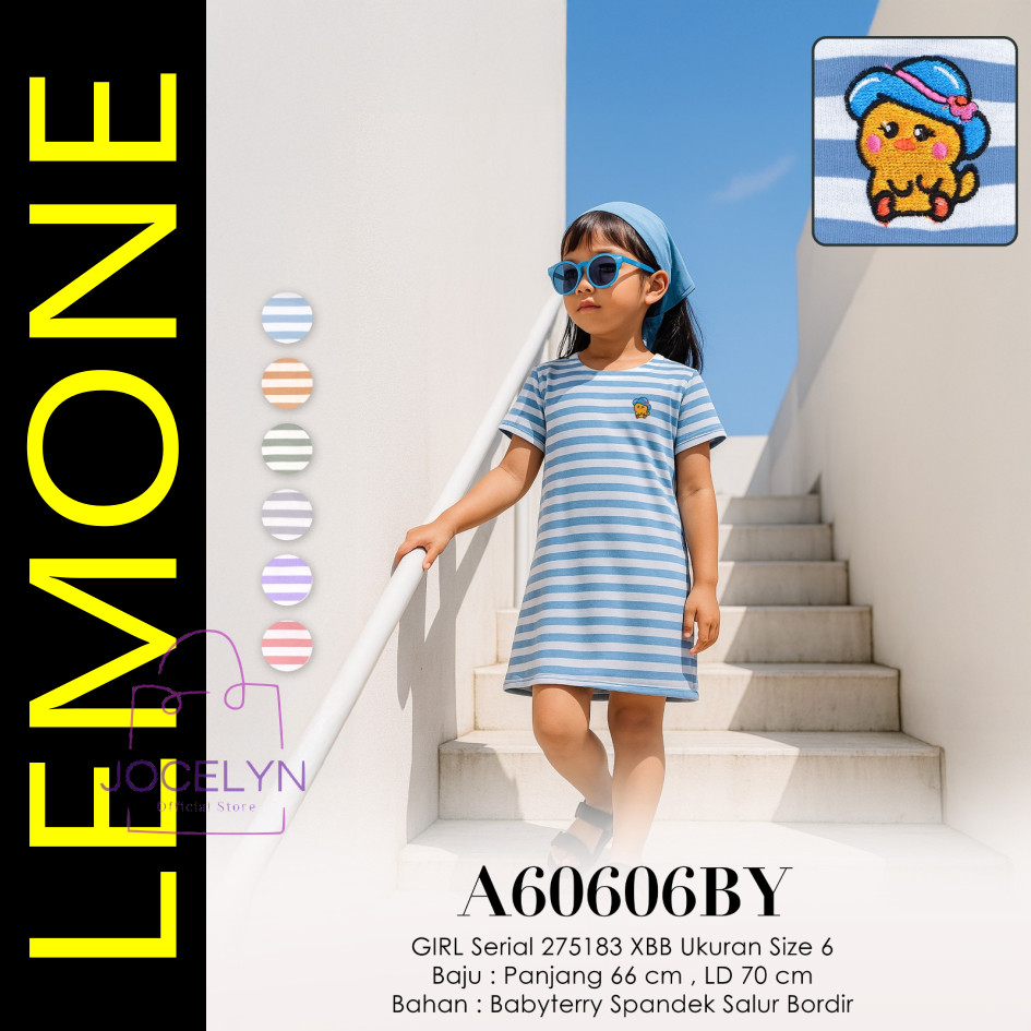 LEMONE for Girls BabyTerry Spandek 606xxBZ umur 2-11 tahun Dress Daster mini anak perempuan cewek mo