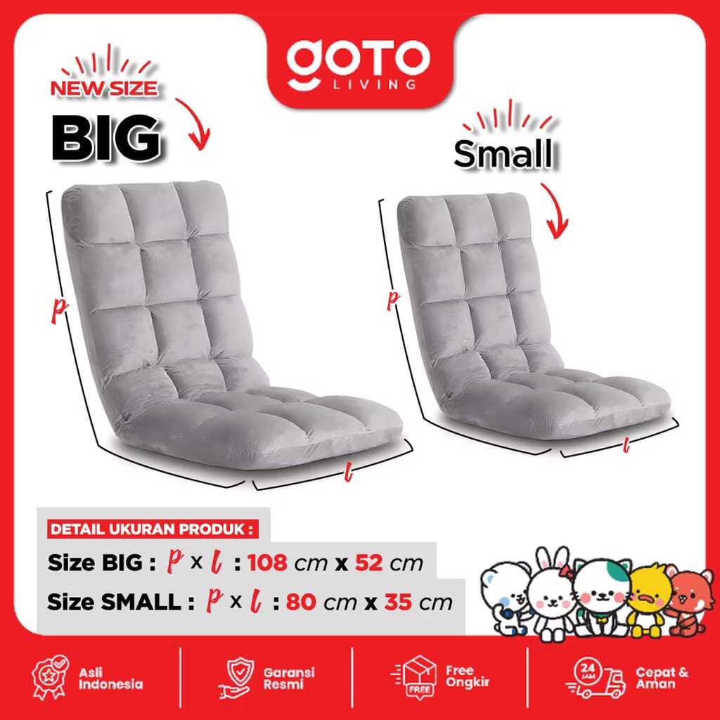 Kursi Lipat Lesehan Sofa Lantai Minimalis Sandaran Santai Nyaman Empuk Multifungsi  Kuat Portable