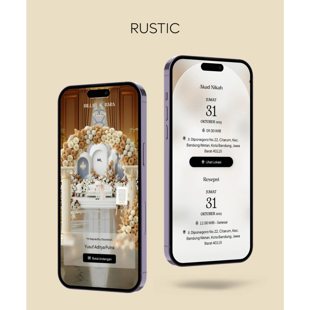 Undangan Digital Pernikahan 3D - Rustic