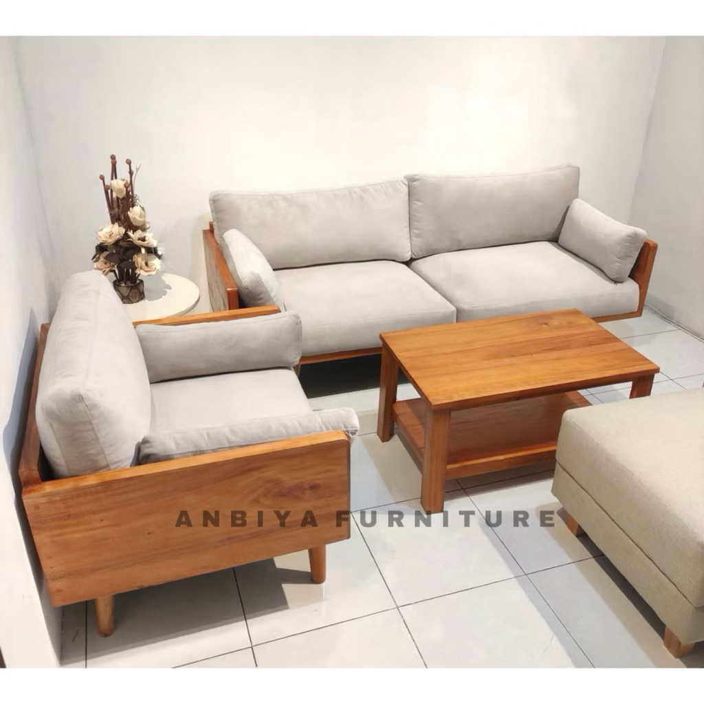 Sofa Kayu Minimalis - Sofa Minimalis Ruang Tamu - Sofa Ruang Tamu - Sofa Kayu - Sofa 3 Seater - Sofa