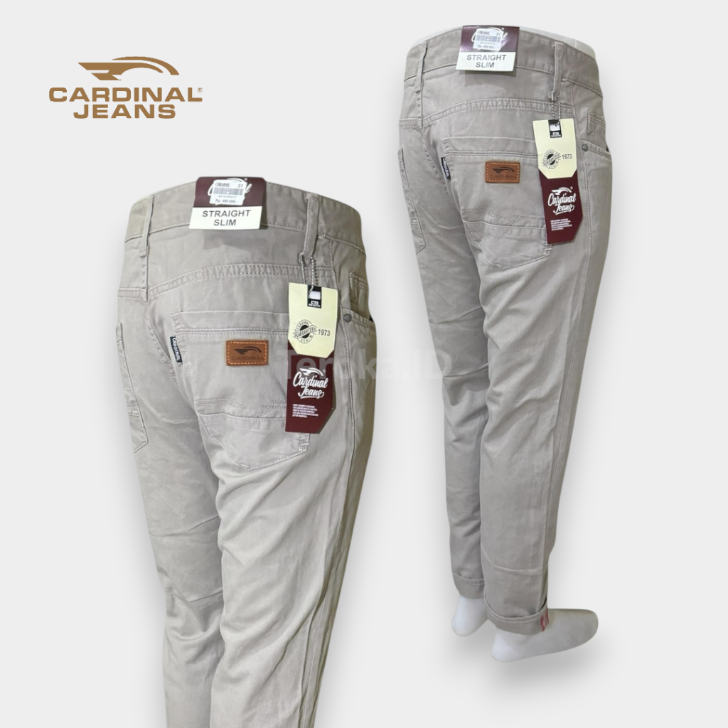 Celana Pria Panjang Kanvas Kualitas Cardinal Premium Reguler Warna Hitam Abu Cream Mocca Size 27-38