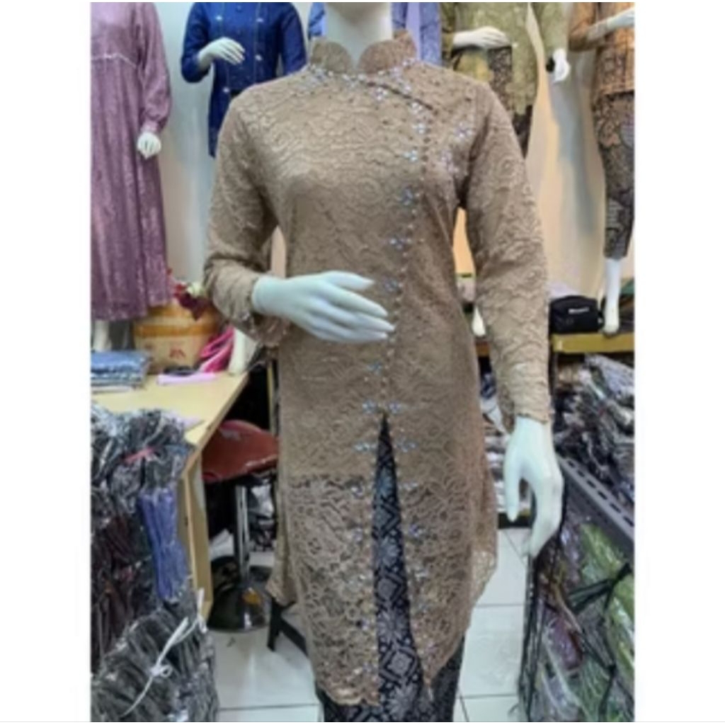 Kebaya modern/kebaya Janggan Payet/Tunik brokat Payet/kebaya wisuda/kebaya remaja/kebaya kekinian/ke