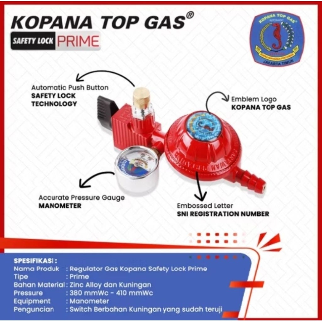 paket regulator gas KOPANA PERTAMINA ORIGINAL garansi 1th