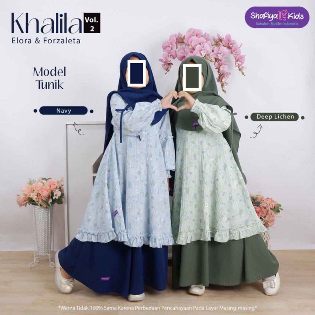 KHALILA SET TUNIK ROK KIDS BY SHAFIYA KIDS | TUNIK ROK ANAK | TUNIK ROK SYARI