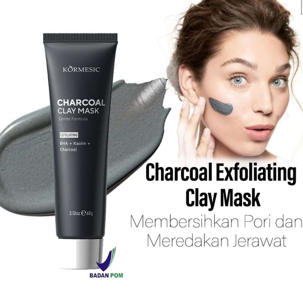 PROMO JB KORMESIC Charcoal Clay Mask Masker Charcoal Cleansing Masker wajah