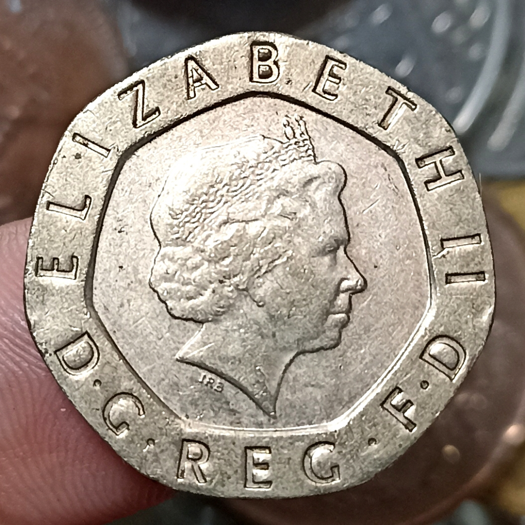 Koin Kuno Asing Inggris UK 20 Pence - Elizabeth II Tahun 2007