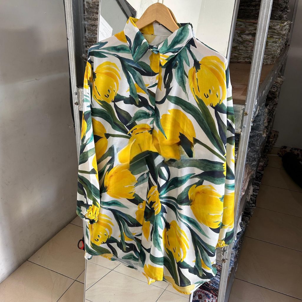 CINAMON KEMEJA OVERSIZE LD 130 CM BAHAN KATUN RAYON MOTIF TERBARU