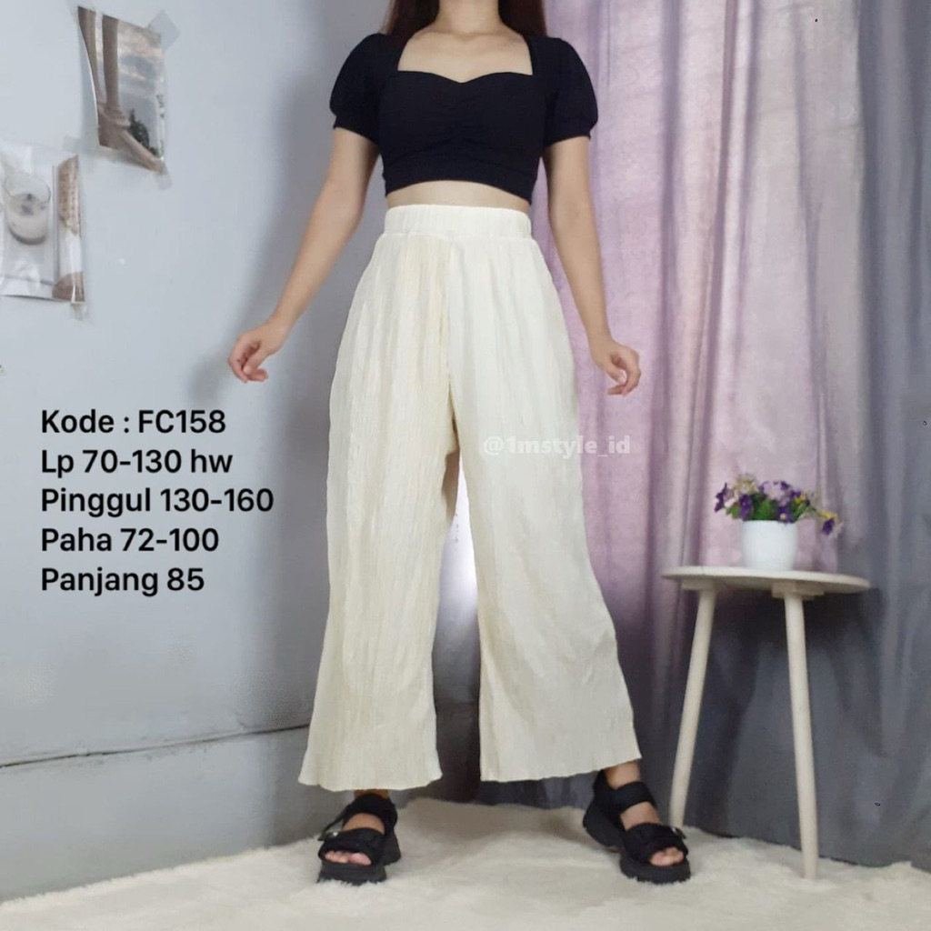 FC158 - Kulot Plisket Putih