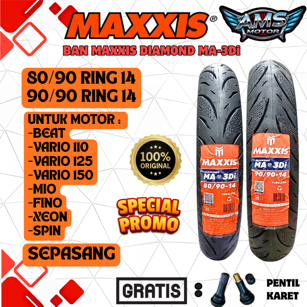 BAN DEPAN BELAKANG MOTOR BEAT / VARIO 110 / VARIO 125 / VARIO 150 / SCOOPY LAMA / SPACY / GENIO OLD 