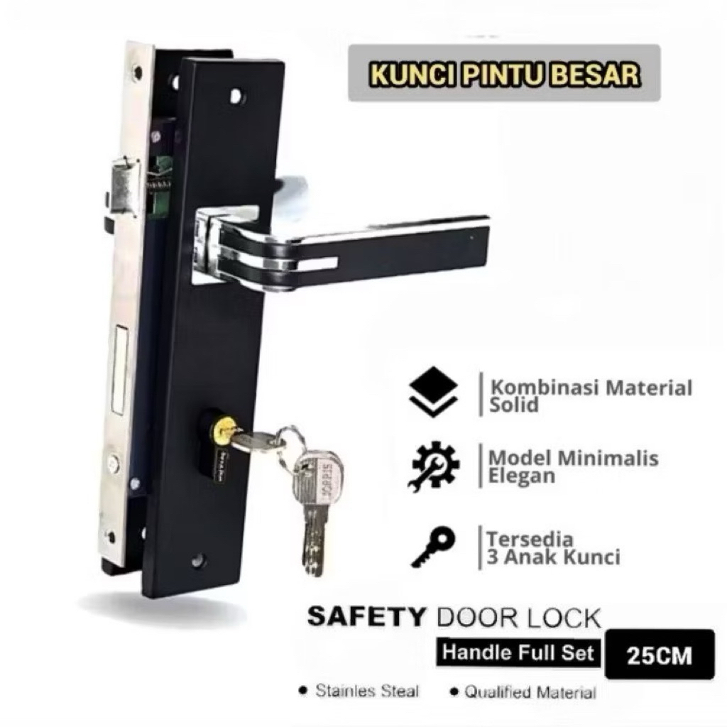 Handle set kunci pintu Besar / gagang pintu set kunci besar minimalis