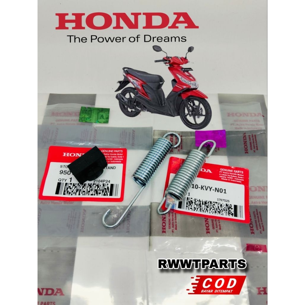 PER STANDAR SAMPING PLUS PER STANDAR TENGAH/2 PLUS KARET STANDAR TENGAH HONDA MATIC BEAT SCOOPY VARI