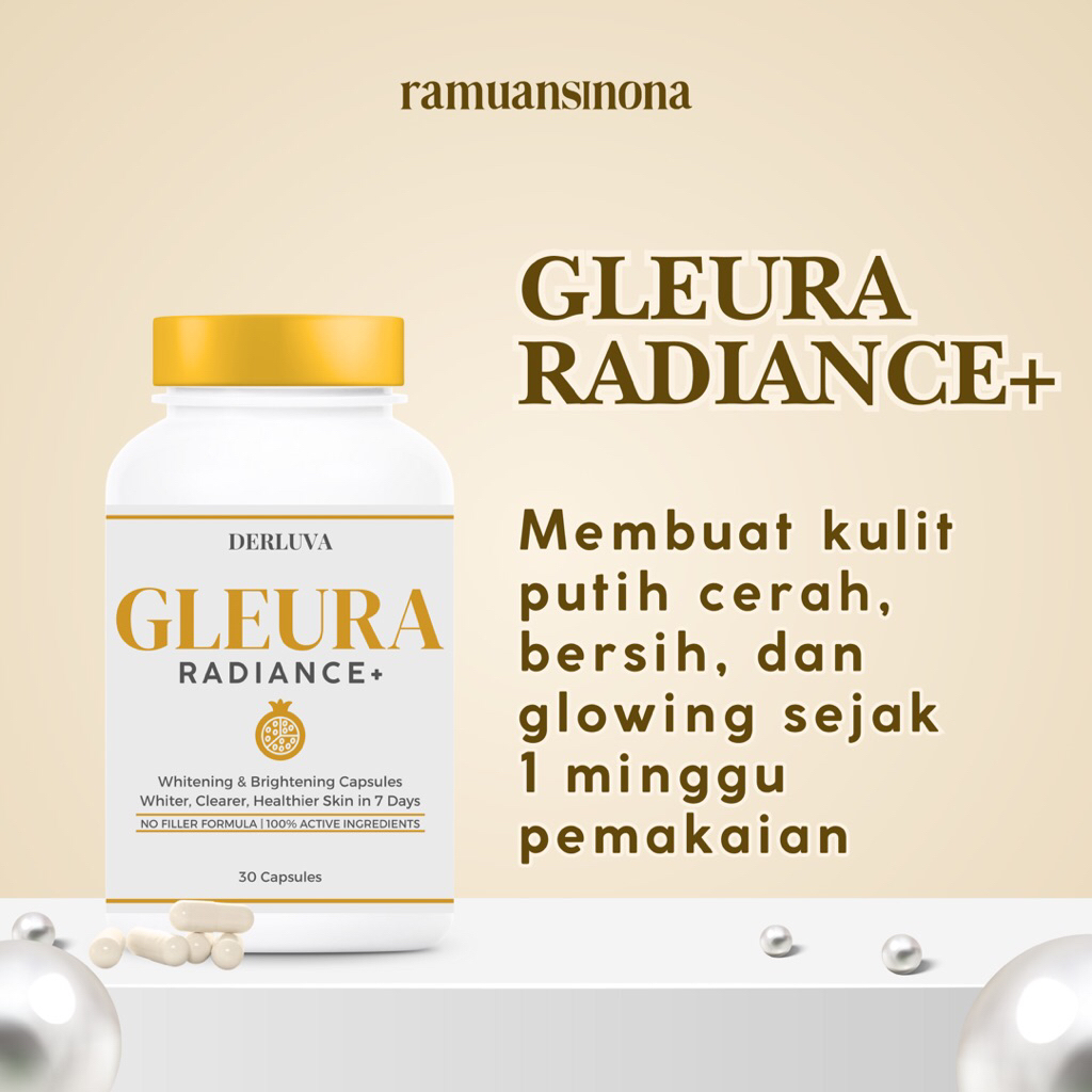 Gleura Radiance+ | Suplemen Pemutih & Pencerah Kulit Premium | Suplemen Whitening Collagen Gluthatio