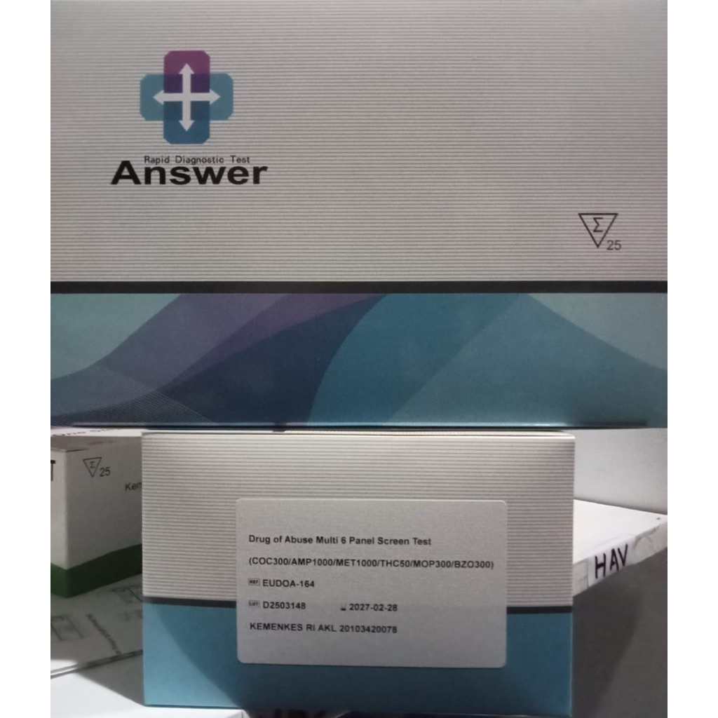 alat tes strip narkoba 6 parameter / drug tes multi 6 isi 25 tes orient gene / answer murah akurat
