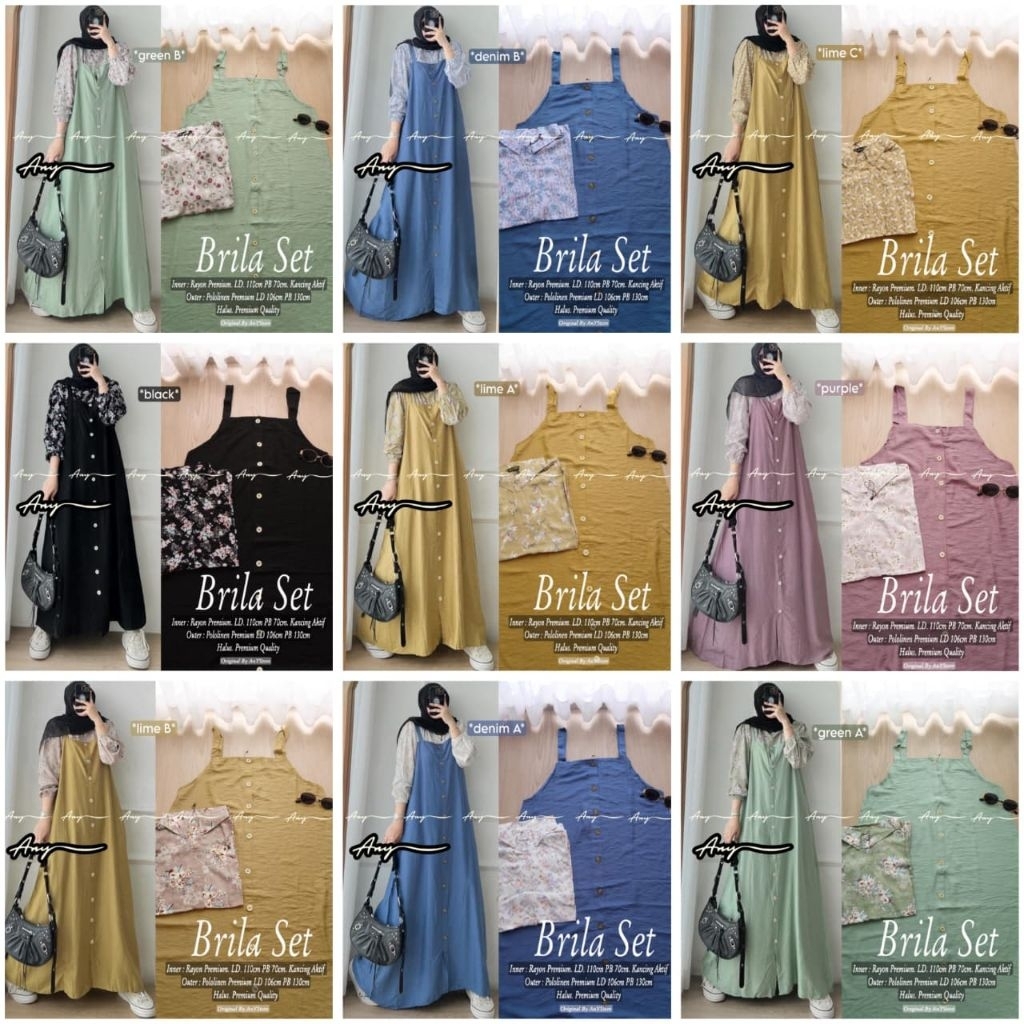 sevry brila overall jeans warna warni baju setelan wanita kekinian by A.N.Y overall wanita korean st