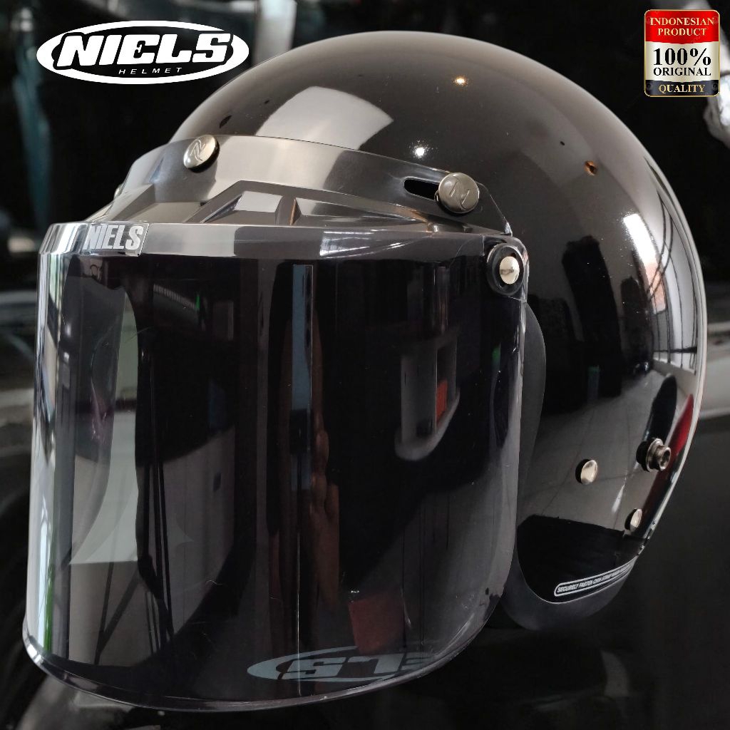 [BISA COD] HELM RETRO NIELS ORIGINAL MODEL CARGLOS CFM SET KACA