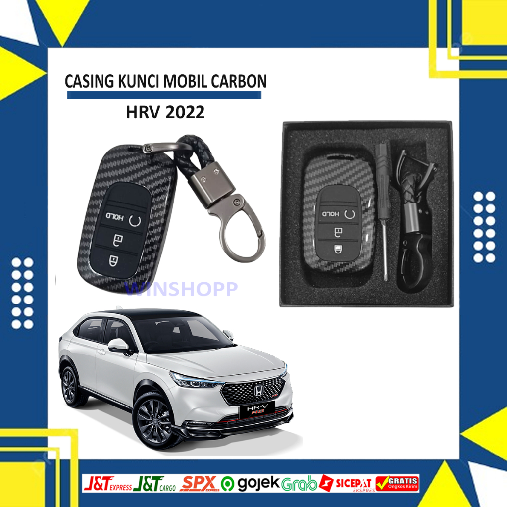 CASING KUNCI MOBIL CARBON HRV 2022 KEY CASE COVER HRV 2022