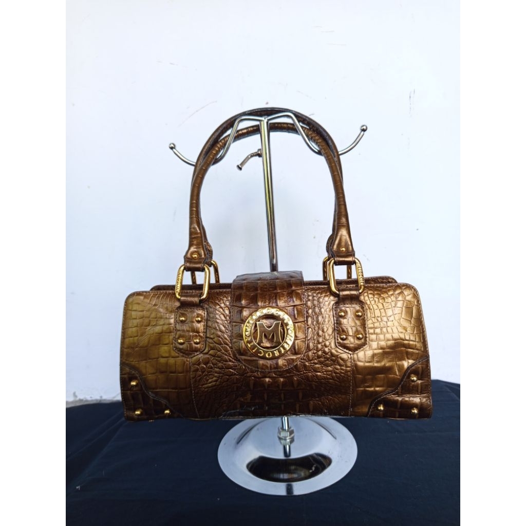 Hand Bag Shoulder Metrocity Italy Croco Kulit Asli second ori