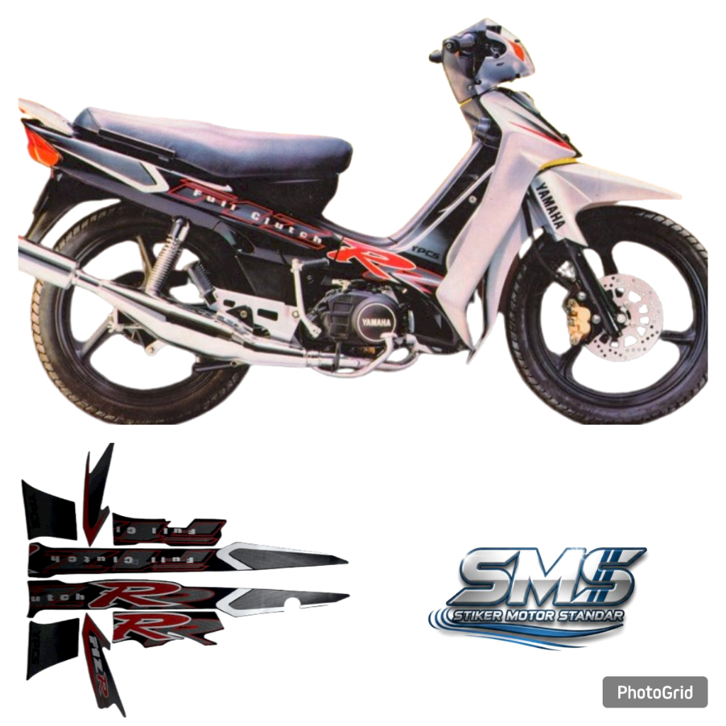 STIKER STRIPING LIS LES BODY MOTOR YAMAHA F1ZR F 1ZR 2002 HITAM-SILVER