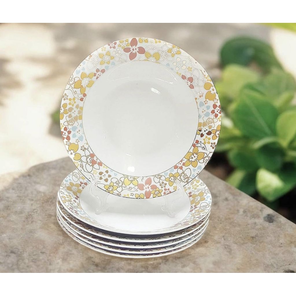 Piring Makan 9 inch B179 Paket 6 Pcs Piring VICENZA motif piring poppy multifungsi baik sebagai piri