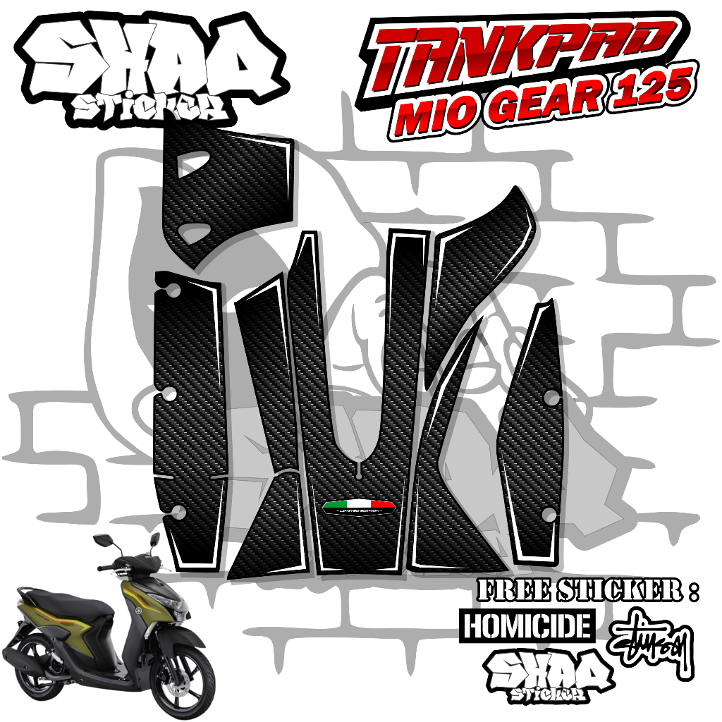TANKPAD MIO GEAR 125 MOTIF KARBON, TANKPAD MIO GEAR 125, TANKPAD MIO GEAR MOTIF KEREN