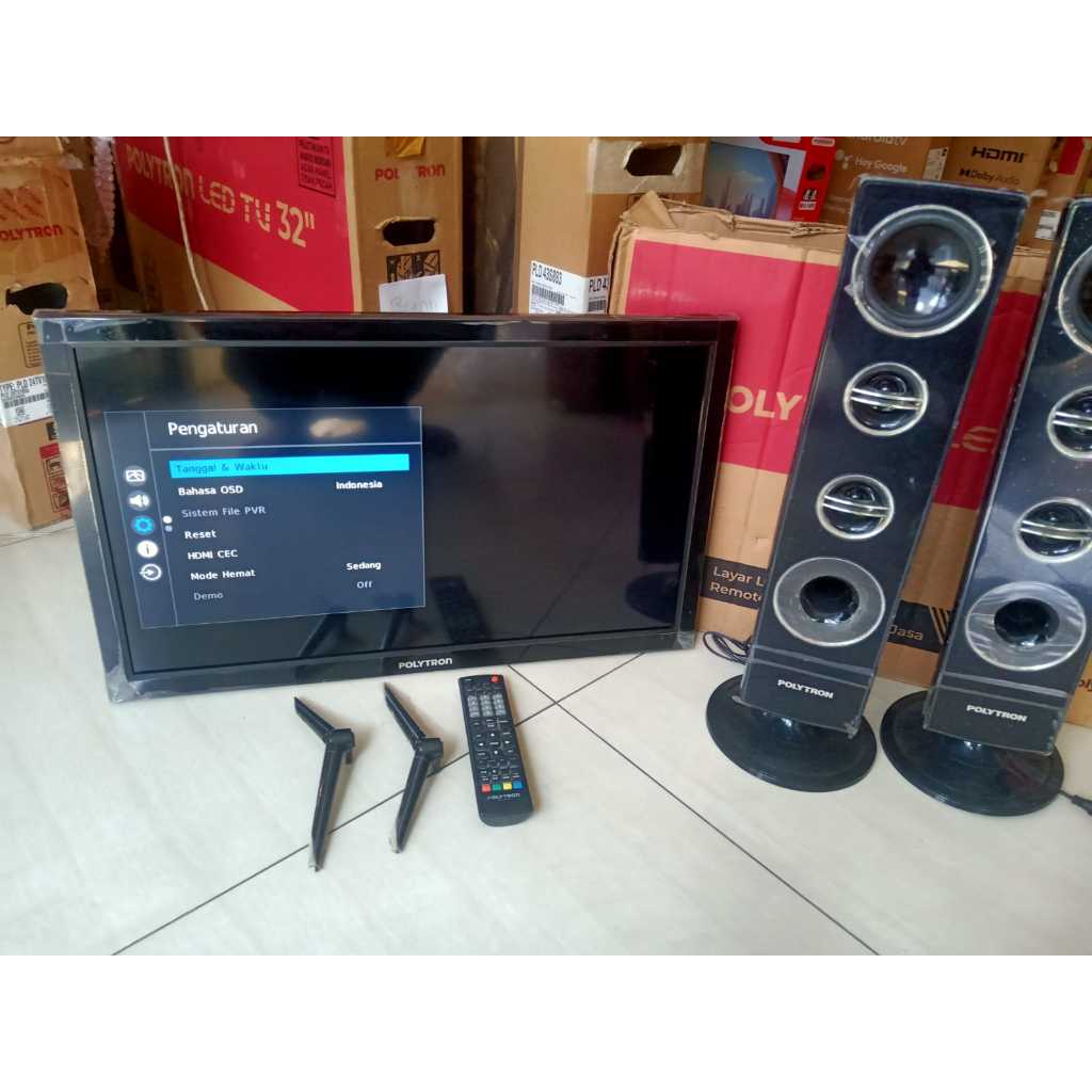 TV LED Polytron Tower 24 Inch HD Digital TV HDMI USB DVBT-T2 Kondisi bekas masih segel 5429F