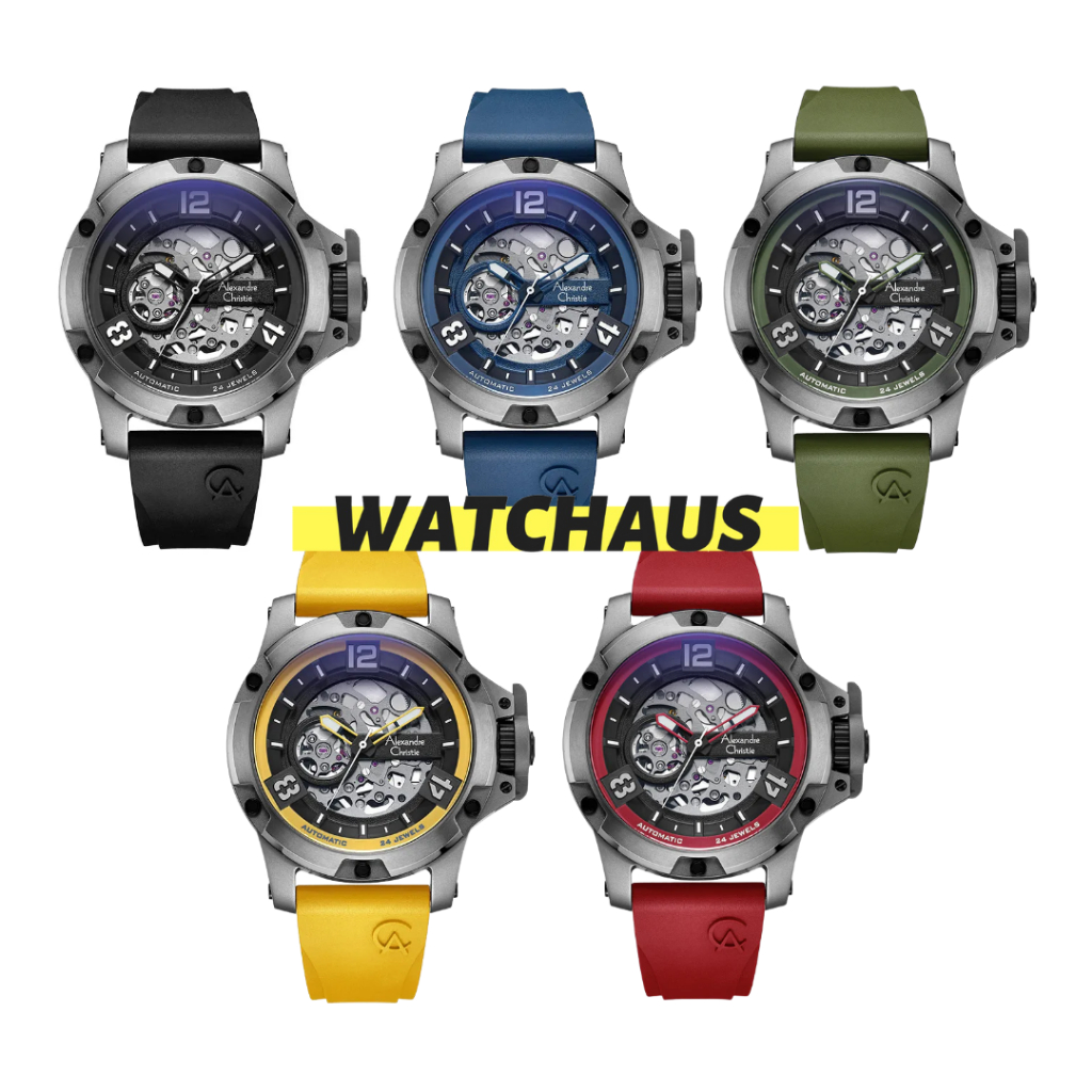 JAM TANGAN PRIA ALEXANDRE CHRISTIE AC6295 AC 6295 MTR TITANIUM RUBBER STRAP