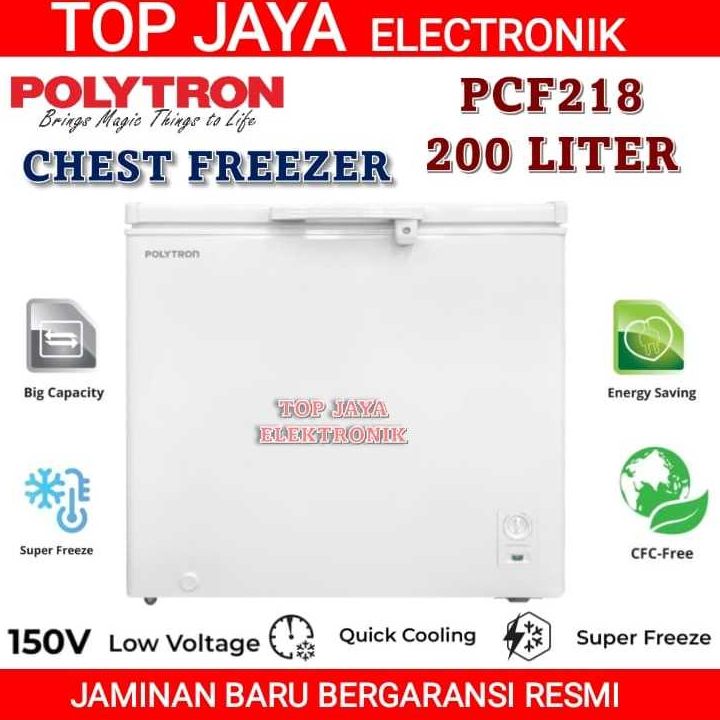 CHEST FREEZER POLYTRON PCF218 200 LITER/BOX FREEZER POLYTRON 200 LITER PCF218 NEW SERIES