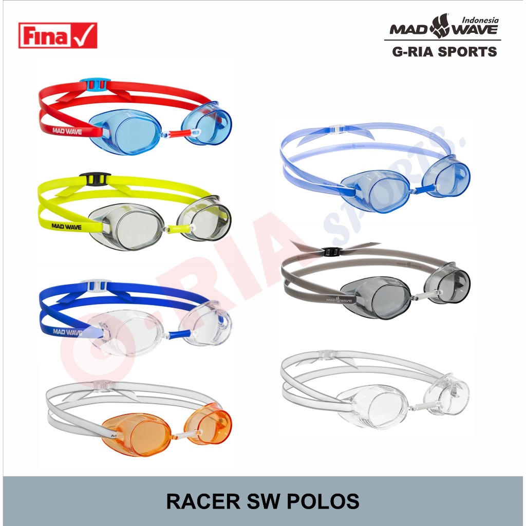 Kacamata Renang Original Madwave RACER SW -  POLOS ( Tanpa Bantalan Karet )