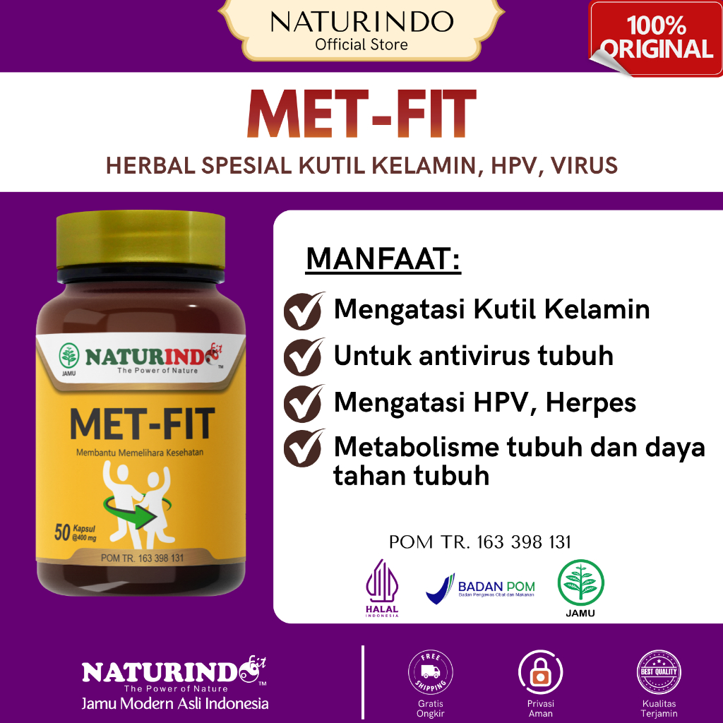MET-FIT - NATURINDO Obat Herbal Kutil Kelamin Sipilis Raja Singa Merontokkan Kutil pada Kelamin