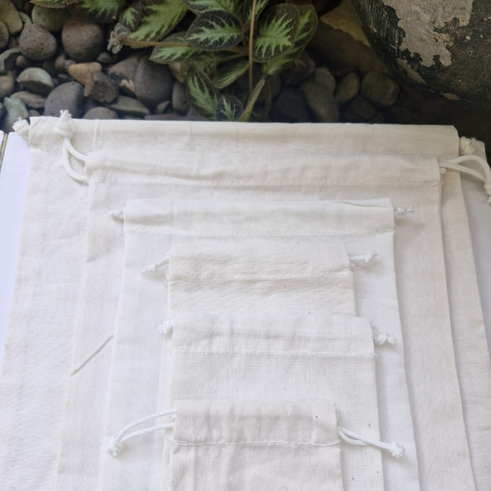 inner tas rajut kain blacu tebal/dalaman tas