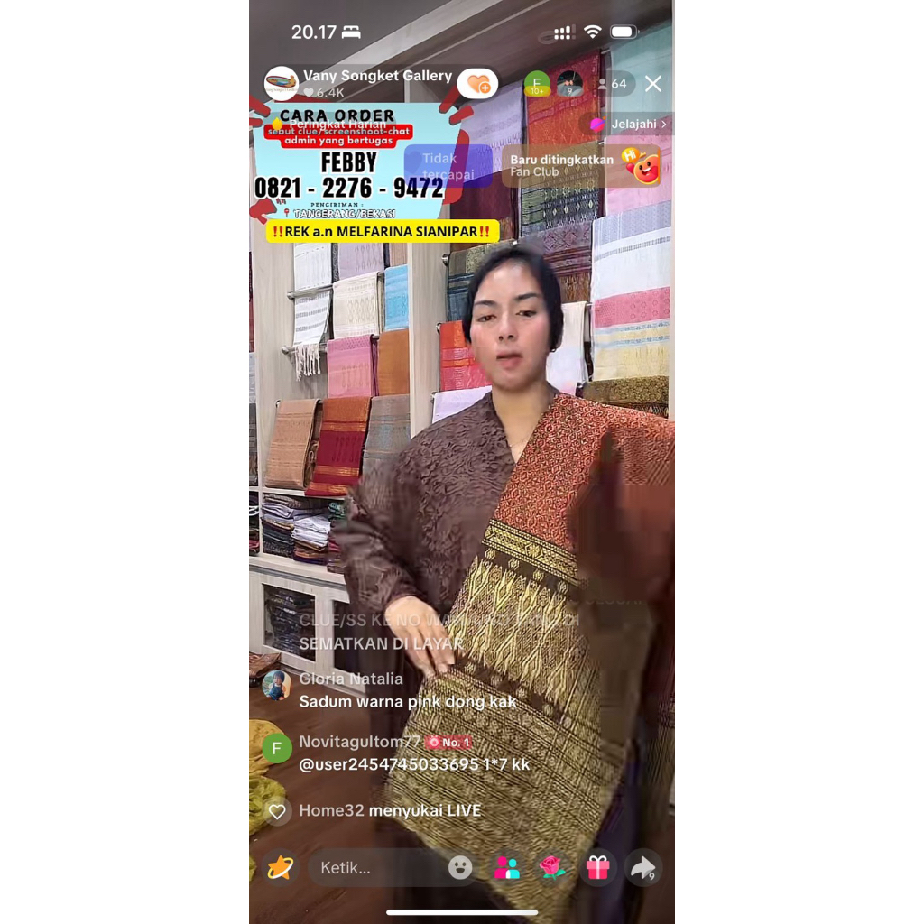 Tumtuman warna kopi gosong