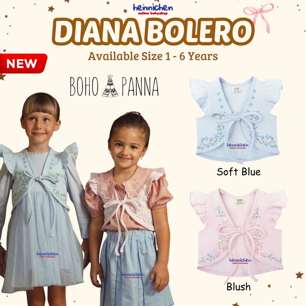 BOHOPANNA DIANA BOLERO BAJU ANAK PEREMPUAN FASHION ANAK PEREMPUAN 1-6 TAHUN