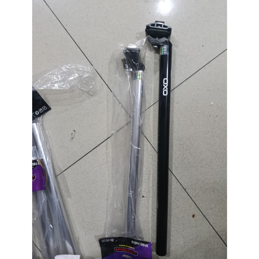 SEATPOST PLATINUM 25.4 SILVER UNTUK SEPEDA MINION
