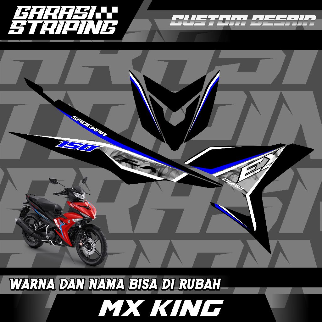 STRIPING CUSTOM VARIASI TRANSPARAN MX KING STICKER VARIASI MOTIF TERBARU KEREN BIRU MAGENTA UNGU