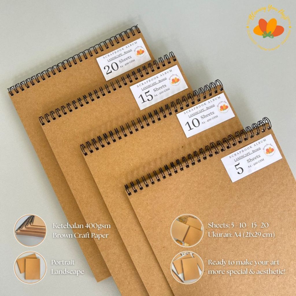 SCRAPBOOK A4 (TERMURAH) TEBAL | Buku journaling polos tebal dan besar